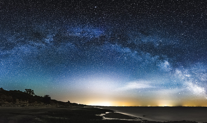 Might landscape showing part of the Milky Way Galaxy